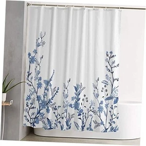 Extra Long Shower Curtains 84 Inch Length, Blue Fabric Shower Curtains for - Picture 1 of 7