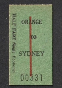 BILLETE DE TREN NSW NARANJA A SYDNEY DE COLECCIÓN - Imagen 1 de 2