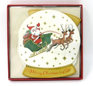 Punch Studio 12 Weihnachtskarten & Umschläge Weihnachtsmann Schneekugel 28551 5,25" x 5,25" - Bild 1 von 2