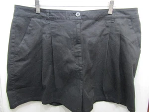 MUJER ASOS DESIGN CURVE PLISADO NEGRO PANTALONES CORTOS TALLA 16 ENTREPIERNA 2.5" CINTURA PLANA 20" - Imagen 1 de 4