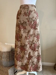 Harold’s Women’s Brown/Burgundy Floral Long Skirt - Size 6 - Picture 1 of 6