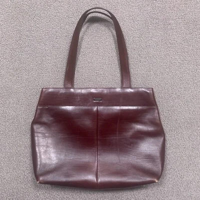 Bolso Oroton Australia Cuero Marrón Genuino Bolso Bolsillos para el Hombro Cartera * Foto 1 de 4