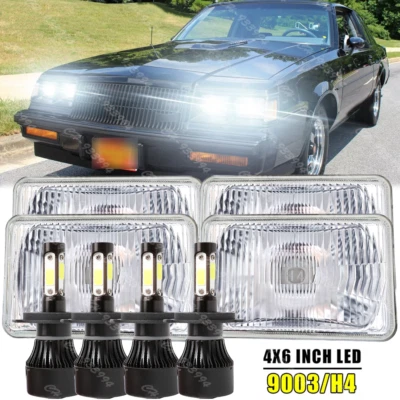 4 件适用于雪佛兰 El Camino 1982 - 1987 4x6 投影仪 H4 LED 车头灯高/低光束 — 第 1/4 张图片