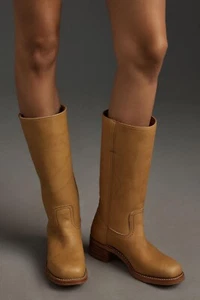 Frye Campus 14L Banana Montana Leather Tall Boots size 9 - Picture 1 of 13