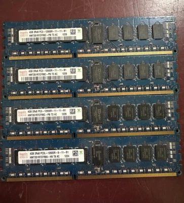 Lote de 4 Memorias SK Hynix 4GB PC3-12800R 2Rx8 1600MHz DDR3 HMT351R7CFR8C-PB Foto 1 de 3