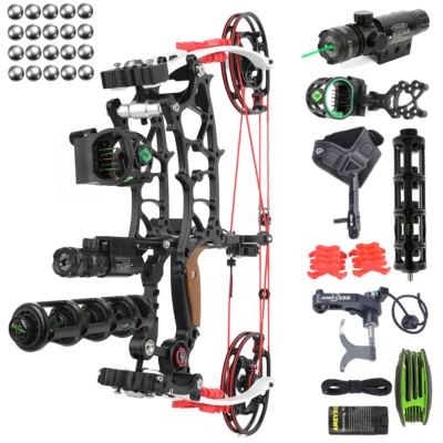 30-75lbs Compoundbogen Jagdbogen Stahlkugel Pfeil Angeln CNC Bogenschießen Jagd - Bild 1 von 4