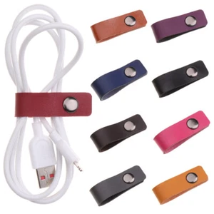 aus Leder Tie Wraps Keeper Wicklung des Ohrhörers Kabelbinder  (Draht) - Bild 1 von 19