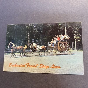 Stage Coach Lines Horses Enchanted Forest Chesterton Indiana IN Postcard - Picture 1 of 5