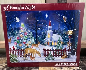Vermont Christmas Company 550 Piece Puzzle 24" x 18" 'Peaceful Night' USA NEW - Picture 1 of 3