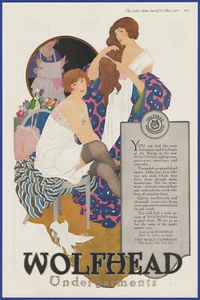 Vintage 1919 WOLFHEAD Undergarments Lingerie Women's Fashion Ephemera Print Ad - Picture 1 of 1