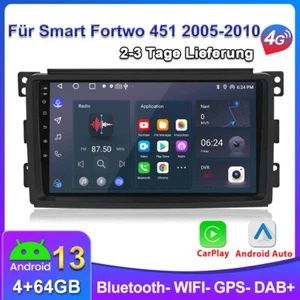 4+64G Android 13 Für Mercedes-Benz Smart fortwo 2005-2010 Autoradio GPS NAVI DAB - Bild 1 von 9