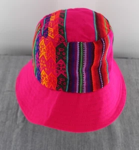 Cappello a secchio peruviano manta tessuto magenta vedi descrizione su come misurare - Foto 1 di 6