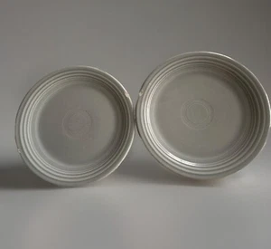 Two 7.25” Vintage Fiesta Ware Light Gray Plates Homer Laughlin - Picture 1 of 7