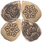 4pcs Brass Charms DIY Buddha Amulet Pendants Keychain Pendant DIY Decors