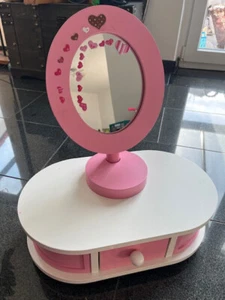 Zauberhafter Haba Schminktisch aus Holz mit Spiegel für Mädchen + Zubehör - Bild 1 von 3