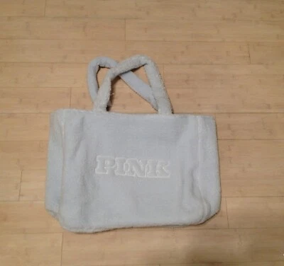 NEW Victoria's Secret PINK Teddy Fleece Sherpa Tote Bag Travel Gym 16"x13"x6" - Image 1 of 4