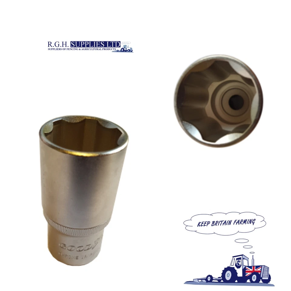 Goodyear Metric Hex Deep Sockets 1/2 Inch Square Drive - Brand New Various Sizes