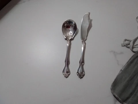 Vtg Sterling Silver Westmoreland Fruit Spoon & Knife George & Martha Pattern 76g Cover