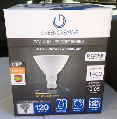 LED Dimmable GU24 Flood Light Bulbs 120W Green Creative CRI 6 pack NEW 58157 - Image 1 of 4