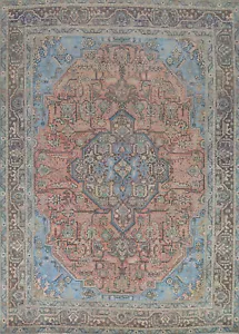 Light Pink Medallion Tebriz Traditional Handmade Living Room Area Rug 10x13 - Picture 1 of 20
