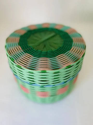 Recycled Handmade Baskets from El Salvador 6”X7” Toy storage Cover