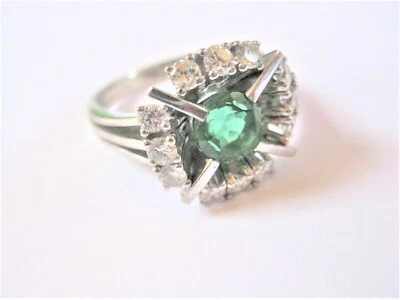 Ring Weißgold 585 mit Peridot und Brillanten, 7,05 g - Bild 1 von 4