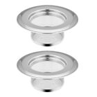 2x Edelstahl Küchen-Sieb für Waschbecken mit breitem Rand, Silber