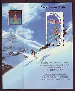 HOJA EN MINIATURA DE EXPOSICIÓN DE SELLOS DE HONG KONG DE NUEVA ZELANDA 1994 SIN MONTAR COMO NUEVA, SIN MONTAR O NUNCA MONTADA - Imagen 1 de 1