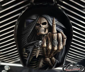 Harley Davidson Custom Horn cover Touring Dyna Softail Sportster M8 Reaper - Picture 1 of 1