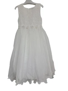 White Lace Flower Girl Bridesmaid Dress, DIVA Behavior Brand, Size 10 Girls - Picture 1 of 8