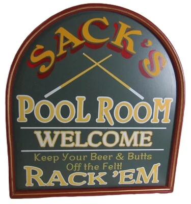 Sack’s - Piscina - Habitación - es - un - Interesante - y - Elegante - Letrero - (800-104) Foto 1 de 4