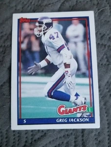 Tarjeta de fútbol americano 1991 Topps #29 Greg Jackson - New York Giants - Imagen 1 de 2