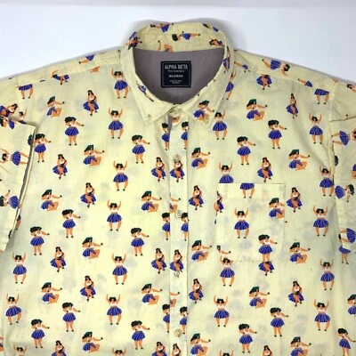 Camisa Alpha Beta Hawaiana Luau Hula Niñas Hombre Manga Corta Talla XL Foto 1 de 4