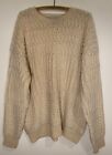 VTG Prima Maglia Hand Loomed Off White Cream Natural Sweater 100% Wool Fit Large