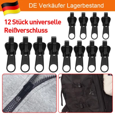 MARKENLOS 12x Universal Reißverschluss Reparatur Set Zipper Schieber Repair Ersatz Head DE