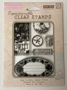Hero Arts Clear Cling Stamps Framed Sweet One CL536 Photopolymer Basic Grey - Picture 1 of 3