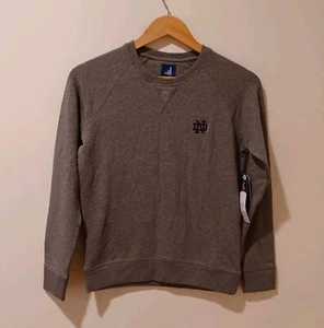 NWT Johnnie-O Boys Freeman Jr. Fleece Sweatshirt Meteor Gray Size 10 Notre Dame - Picture 1 of 10