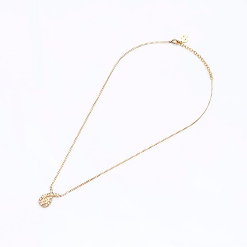 Collana Christian Dior logo strass oro WS12074
