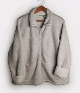 Cherokee Damen 1X weiße Jacke Fleece mit Taschen Lammfellimitat weich warm - Bild 1 von 3