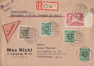 SBZ R-NN-Brief Mif Minr.2x 207,208,211,229 SR Leipzig 18.2.49 gel. Berlin - Bild 1 von 2