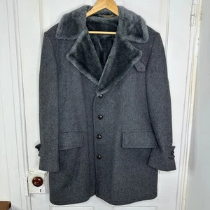 Vintage McGregor Mens Sherpa Lined  Heavy Winter Jacket Coat Gray Size 40 - Picture 1 of 8