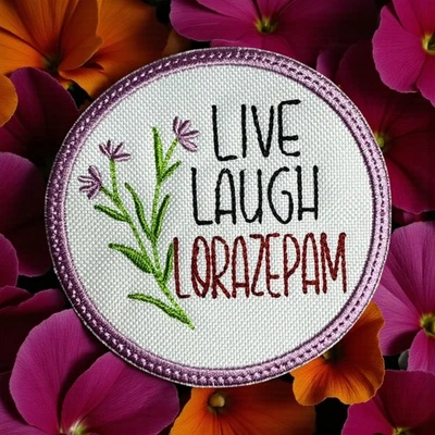 Live Laugh Embroidery Patch 3.73" X 3.75" - Image 1 of 4