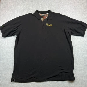 COOGI Black Polo Shirt Men's 4XL Embroidered Logo Multicolor Trim Cotton Retro - Picture 1 of 11
