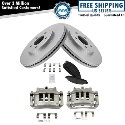 Kit de rotor y pinza recubiertos de pastillas de freno delanteras de cerámica para Ford Foto 1 de 4