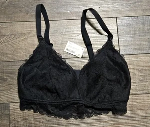 NWT Momanda Medium Plus Women's Lace Nursing Bra Wirefree Black - Picture 1 of 4