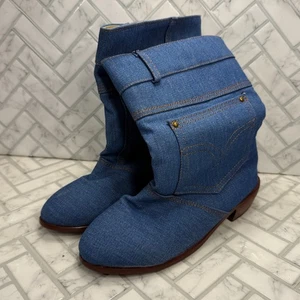 Damen Denim Jeans Pocket Slouch Boots EU 38 US 7,5 Blau - Bild 1 von 8