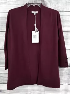 EVOLUTION OPEN FRONT LIGHTWEIGHT CARDIGAN SWEATER Women's Size Small WINE COLOR - Picture 1 of 7