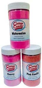Paquete de variedad de azúcar hilo dental Cotton Candy Express con 3 11 oz ea sandía cereza vainilla - Imagen 1 de 14