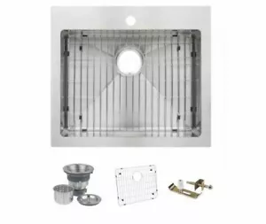 Miseno MSS2421SRTM 24" Top-Mount/Undermount Single Basin - Stainless Steel - Picture 1 of 1