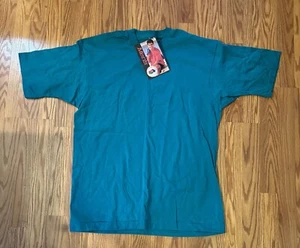 Vintage Fruit of the Loom Shirt Adult Large Blue Blank 90s Single Stitch Tee - Picture 1 of 7